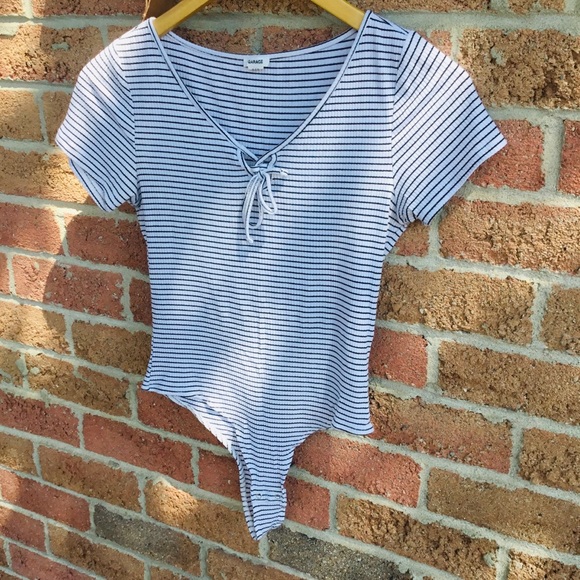 Garage Tops - Garage Bodysuit Black & White Size M Short-sleeves